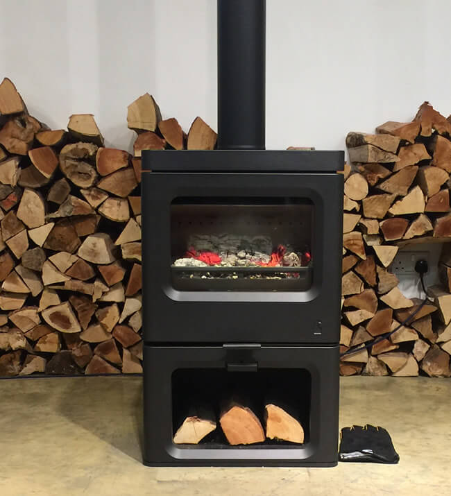 Charnwood Skye Wood Burning Stove with optional log stand