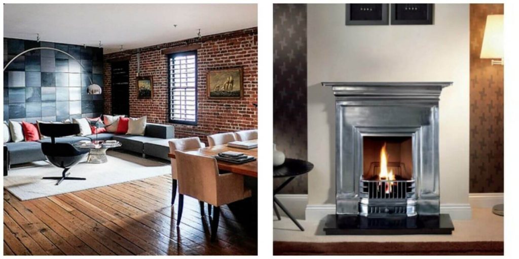 Industrial style fireplaces