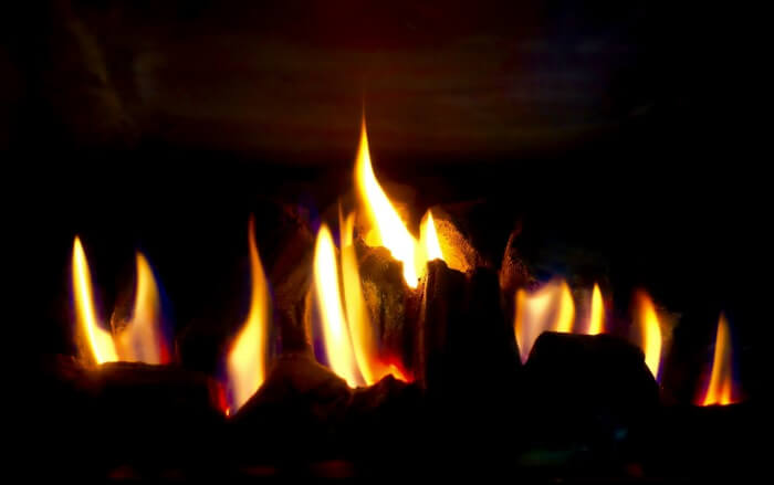 Flames of a gas fire
